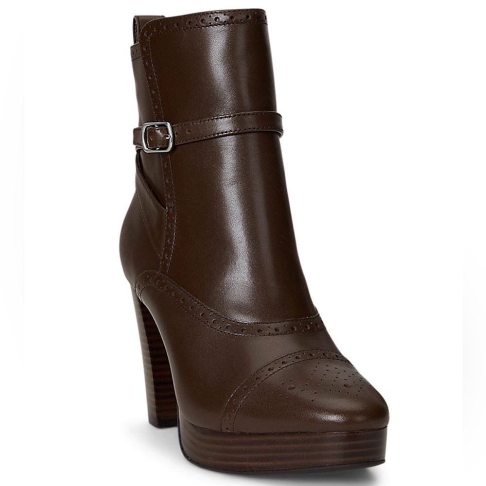 NEW*Lauren Ralph Lauren McKinsey Leather Boots- 7